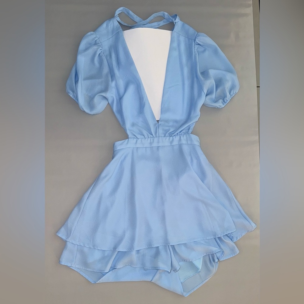 Altar'd State Small Blue Tie Romper